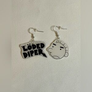Handmade Diary Of A Wimpy Kid “Loded Diper” & Rodrick Earrings